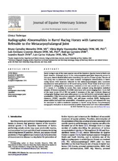 Barrel Racing Injuries study from the Journal of Equine Veterinary ...